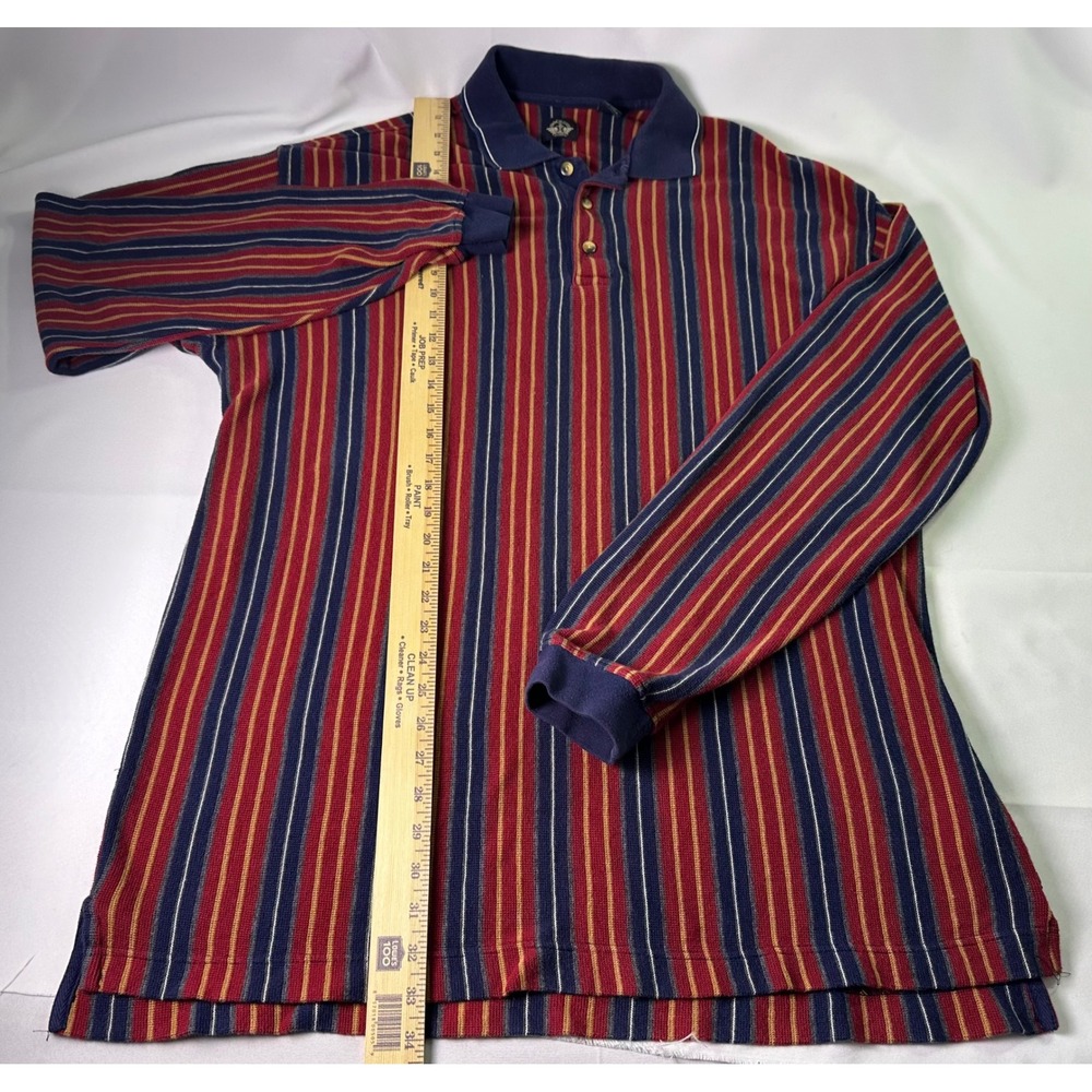 Vintage Dockers XL Rugby Polo Shirt Long Sleeve‎ Striped Made In USA - Picture 7 of 8